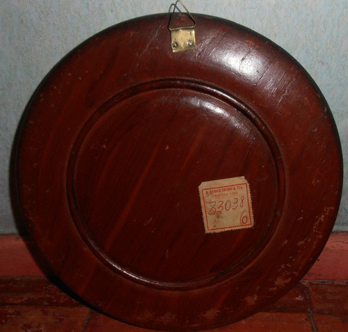 Plato Decoracion Madera Taraceada Trabajado