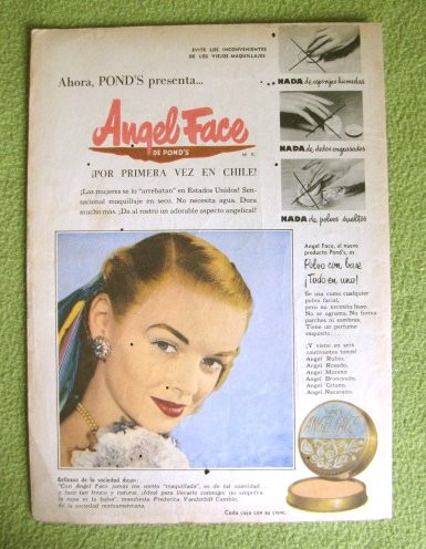 Antigua Lamina Publicitaria  De 1953 Angel Face