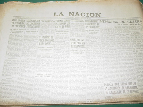 Diario La Nacion 24/3/55 Peron Inaugura Curso En Aeronautica