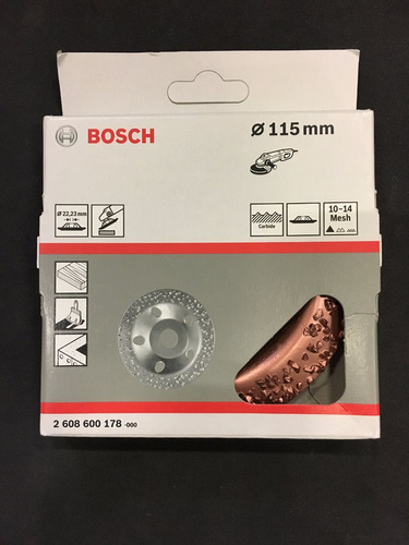 Bosch 2 608 600 179 115 x 22,23 mm; mittel Vaso de amolar de metal duro pack de 1 schräg