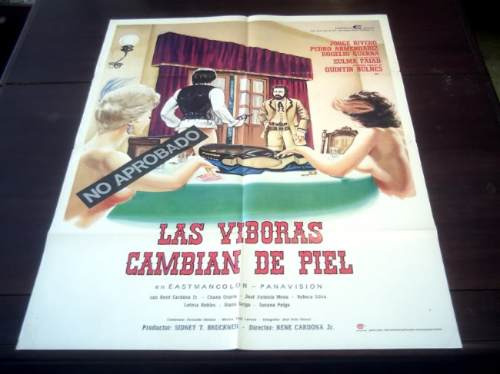 Poster Orignal Las Viboras Cambian De Piel Jorge Rivero 1974