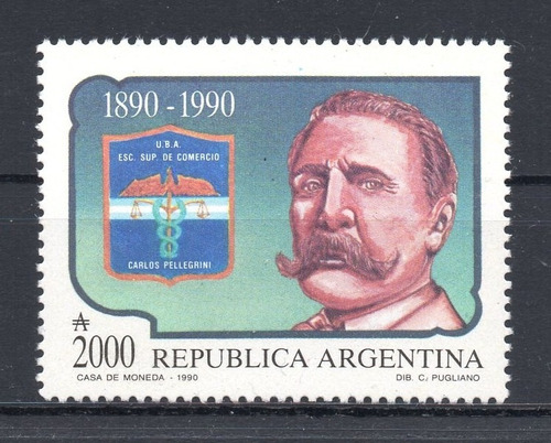 Argentina 1990 Gj 2488** Me 1782 Mint Educación Pellegrini A