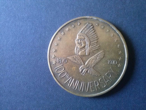 Medalla Aniversario Bronce Centenario Banco Otawa 1870 1970