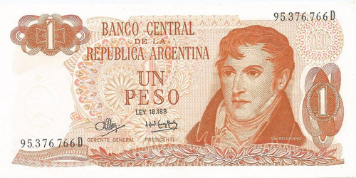 Billete 1 Peso Ley 18.188 Bot.2315 De 1973 Sin Circular