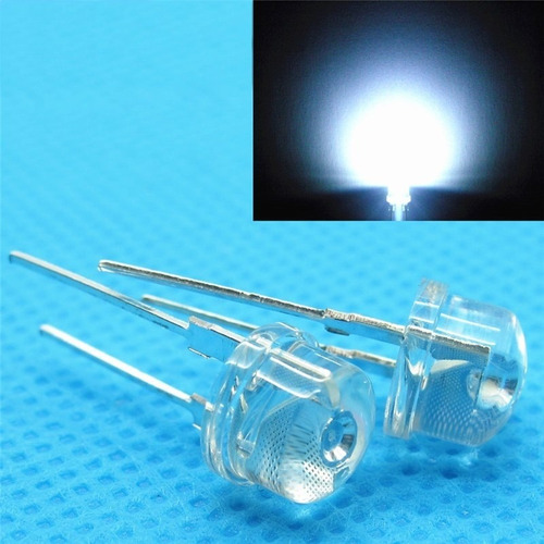 Diodo Led 8mm 0.5w Blanco Straw Hat 25 Piezas Everlight F8