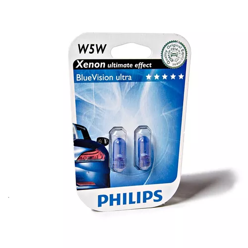 Lampara De Señalización Blue Vision Philips - W5w 12v 5w