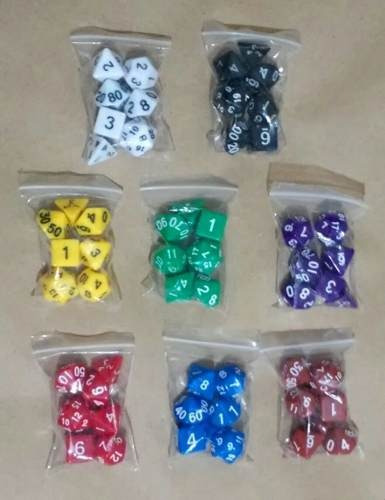 Jogo Dados Rpg 7 Sete Peças D4, D6, D8, D10, D10%, D12 E D20