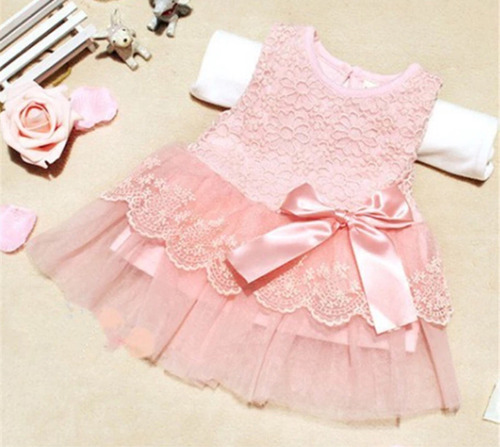 Lindo Vestido Rosa Para Bebe