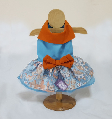 Vestido Para Mascota - Celeste Primavera