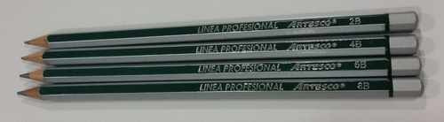 Imagen 4 de 6 de Lápiz Grafito Profesional 2b,4b,5b,8b,2h,3h X 12 Unida S/b