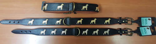 Collar Para Perros En Cuero Rotweiller, Importado