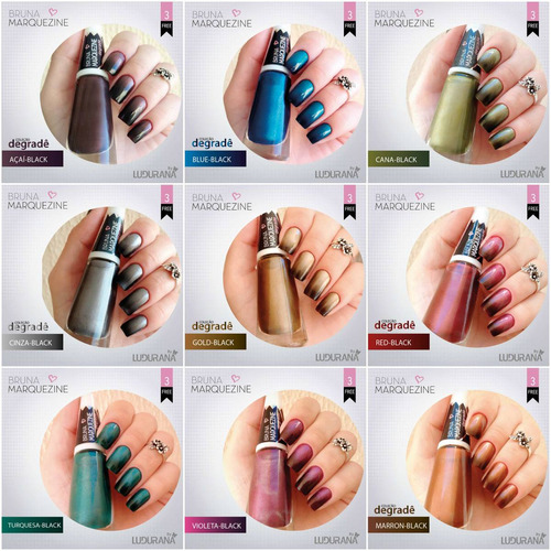 Esmaltes Bruna Marquezine Degradê - 6 Unidades