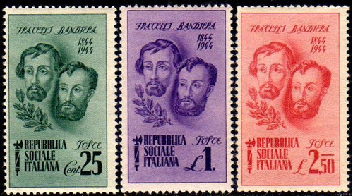 Italia Serie Completa X 3 Sellos Mint República Año 1944