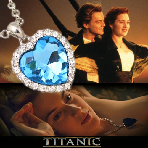 Colar Titanic Coração Do Oceano Cercado De Cristais