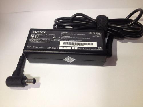 Fonte Para Ultrabook Sony 19,5v 2,3a Vgp-ac19v67 Vgp-ac19v68