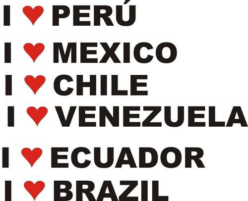 Sticker  Love Peru  Paises Calcomanias Mde