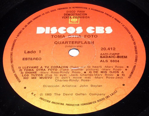Quarterflash Take Another Picture Disco Lp Vinilo Promo
