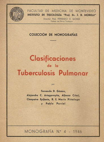 Clasificaciones De La Tuberculosis Pulmonar