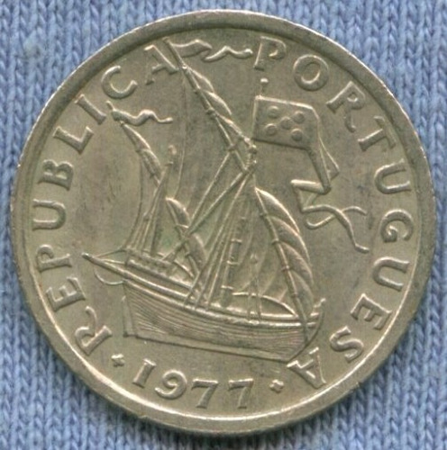 Portugal 2 1/2 Escudos 1977 * Oferta !!!!! * Barco A Vela *