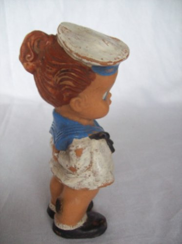 Antigua Muñeca De Goma Dura Marinera