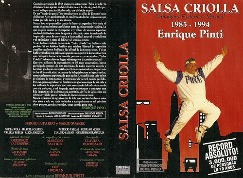 Enrique Pinti Salsa Criolla Vhs 1985 1994 Teatro Musical