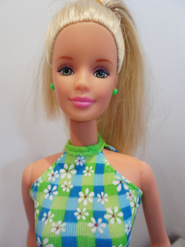 Barbie Pretty In Plaid 1998 Vestido Flores Verde Narey Mp