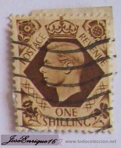 Antiguo Sello Inglaterra One Shilling Postage Revenue Leer!