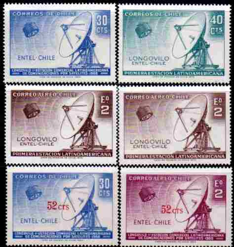 Chile 6 Sellos Mint Satélites Y Comunicaciones Año 1969 