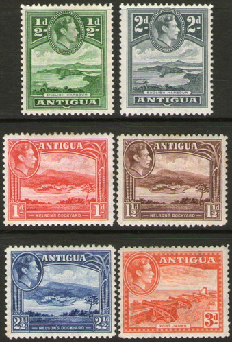 Antigua Serie X 6 Sellos Mint Cañones, Fuerte, Bahías 1938 