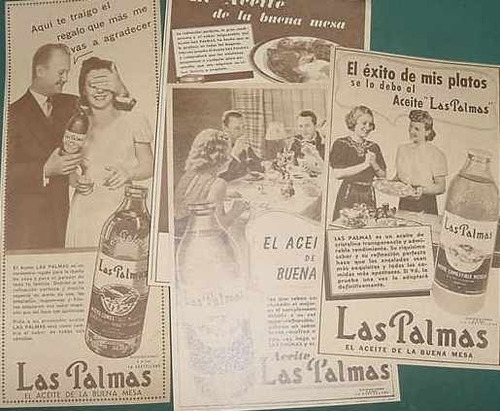 Recortes Clipping 4 Publicidades Aceite Las Palmas Botella