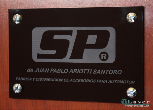 Cartel Acrilico 30 X 40cm Grab Laser Negro