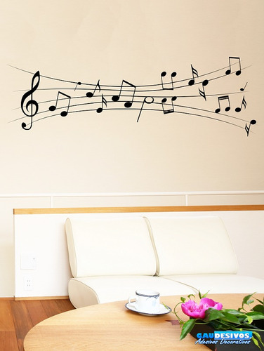 Adesivo Decorativo De Parede Musical Cifras Musicais