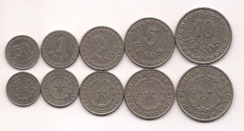 Serie De 5 Monedas De Paraguay Año 1925 A1939