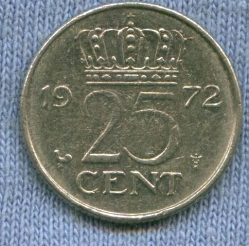 Imagen 1 de 2 de Holanda 25 Cents 1972 * Beatrix *