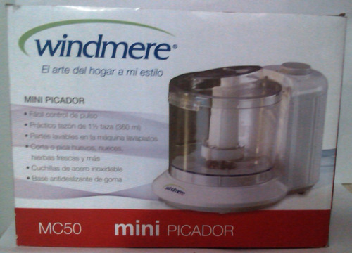 Imagen 3 de 5 de Procesador De Alimentos Windmere Mc50 Mini Picatodo 70w
