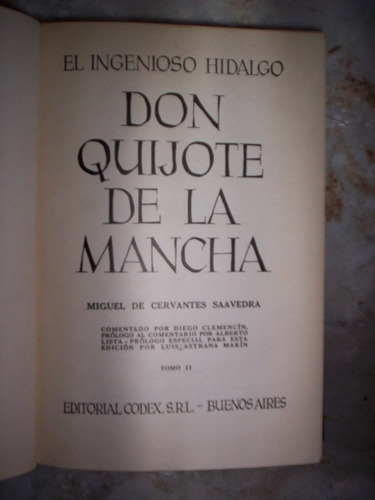 El Ingenioso Hidalgo Don Quijote De La Mancha Tomo 2 Codex