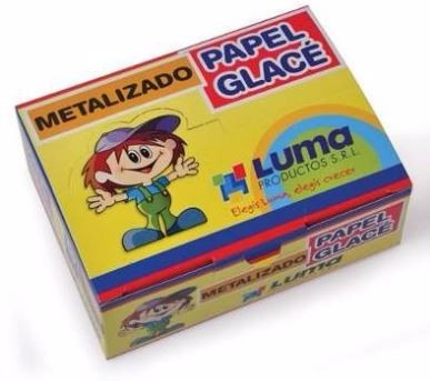 Caja X 50 Sobre 10un Papel Glace Luma Metalizado 10x10 Glase