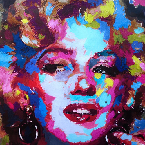 Imagen 1 de 8 de Cuadro Marilyn Decorativo 80x80cm