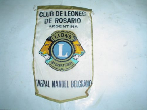 Banderin Antiguo Lions Club Leones Rosario Gral.m. Belgrano