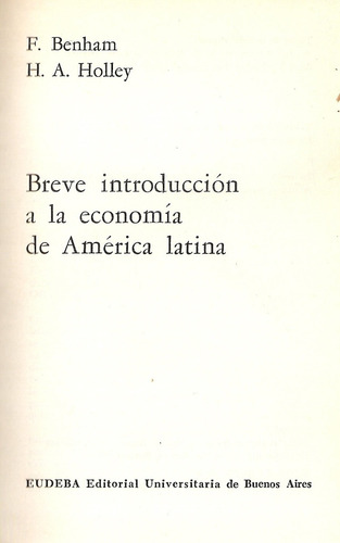 Breve Introduccion A La Economia De America Latina