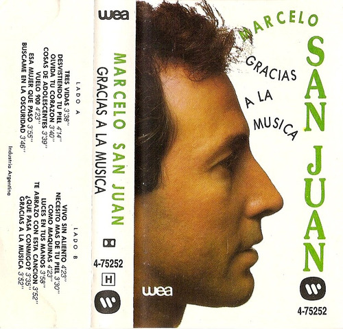 Marcelo San Juan Gracias A La Musica Cassette 1991 Nuevo