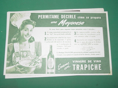 Publicidad Vinagre De Vino Trapiche Receta Mayonesa