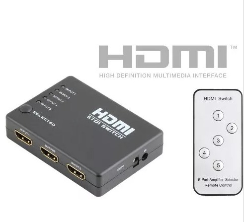 Hdmi Switch Selector 5 Entradas Full Hd 1080p Control Remoto
