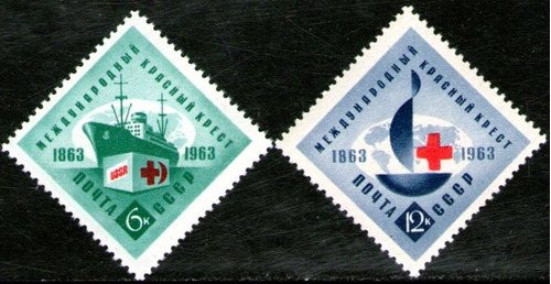 Rusia Serie Completa X 2 Sellos Nuevos Cruz Roja, Barco 1963