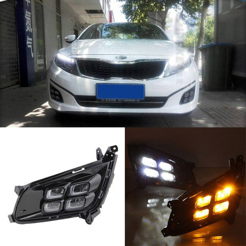 Kia Optima K5 Led Drl En Blanco Con Cambio A Ambar - 2013+