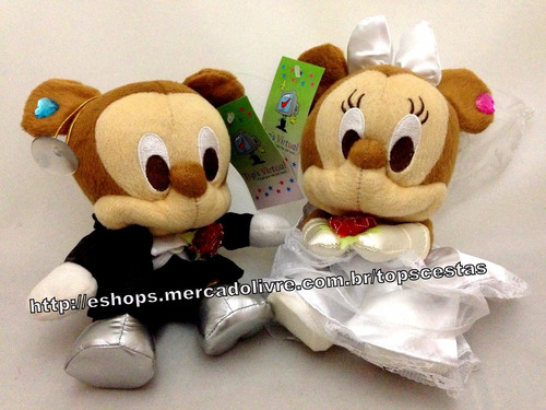 Bonecos Pelúcia Mickey E Minnie Noivos Casamento Disney