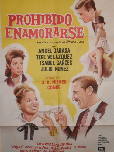 Poster Pelicula Prohibido Enamorarse Año 1961 Original