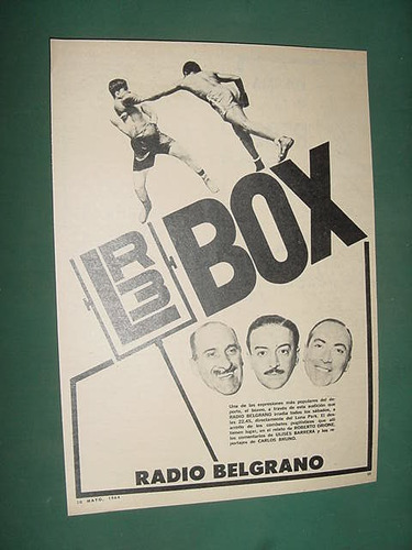 Publicidad Clipping Radio Belgrano Boxeo Orione Barrera Brun