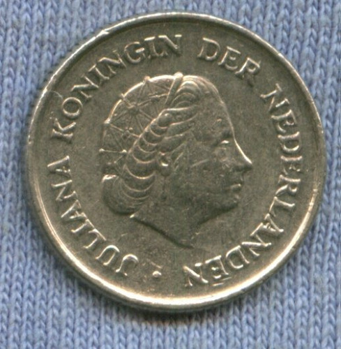 Imagen 2 de 2 de Holanda 25 Cent 1969 * Juliana I *
