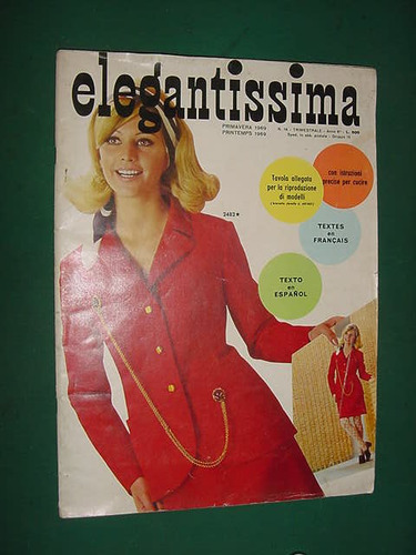 Revista Moda Elegantissima Primavera 1969 Italia Con Moldes